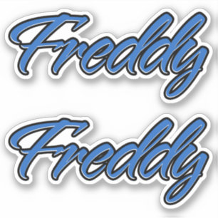 Freddy Name Blue Autocollant Sticker Stickerset