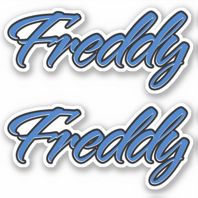Freddy Name Blue Autocollant Sticker Stickerset (Devant)