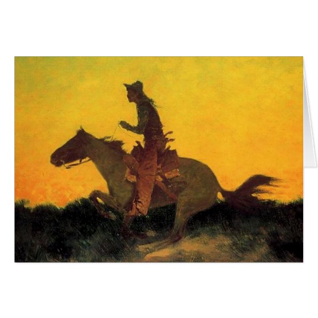 Frederic Remington Cowboy Art «Contre le Soleil» (Devant horizontal)