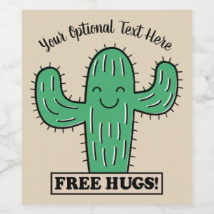 Free Cactus Hugs étiquettes de texte personnalisés