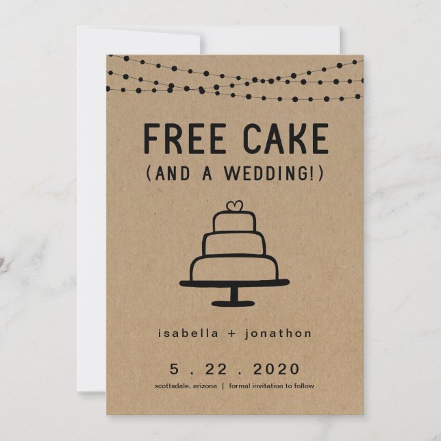 Free Cake Funny Enregistrer la carte Date (Devant)