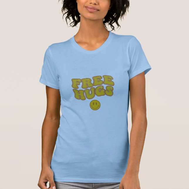 FREE HUGS – Retro Smiley Face T-shirt (Devant)