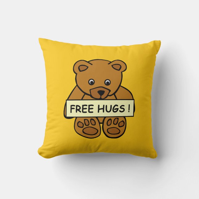 Free Hugs Teddy oreiller jetable personnalisé (Recto)