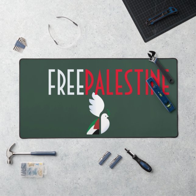 Free Palestine Desk Mat - Souris Drapeau Palestini (Poste de travail)
