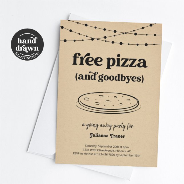 Free Pizza Party Amusant Partir Invitation (Créateur téléchargé)