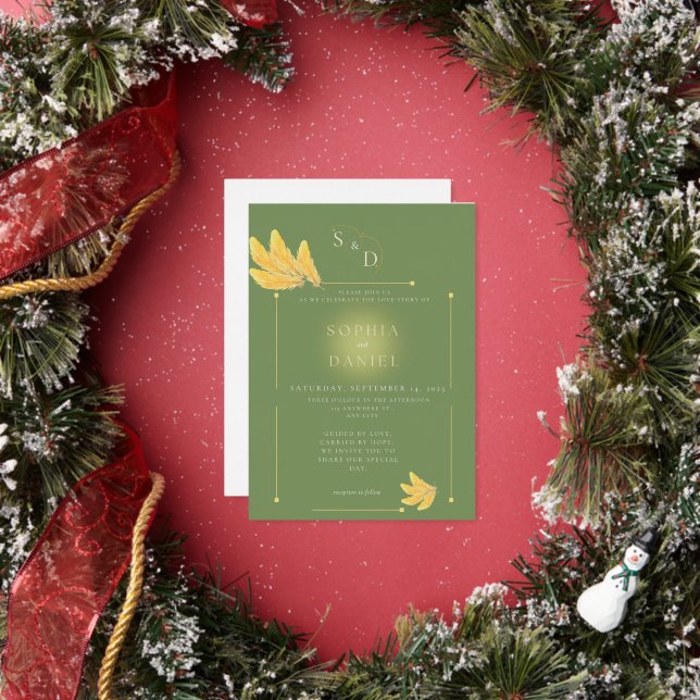 Free Spirit Olive Green Faire-part de mariage (Insitu)