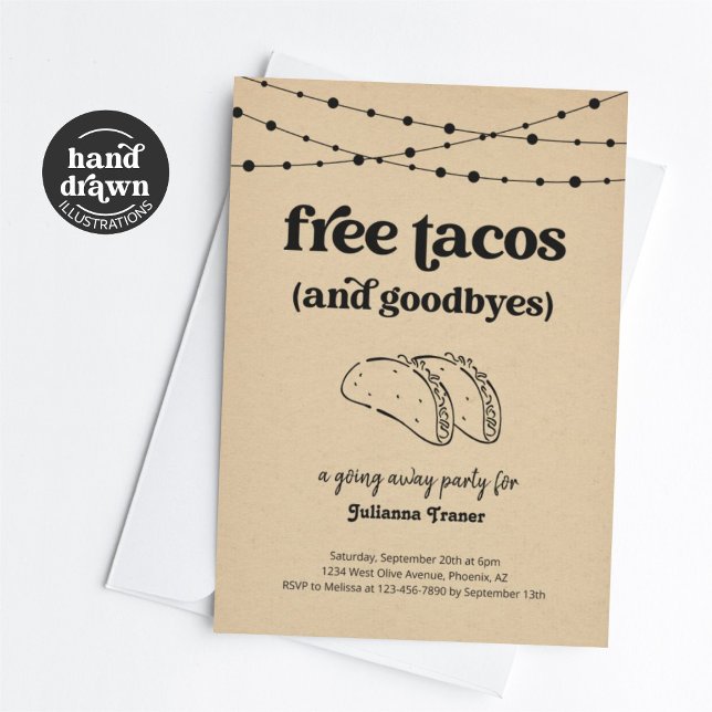 Free Taco Funny Partir Invitation De Fête (Créateur téléchargé)