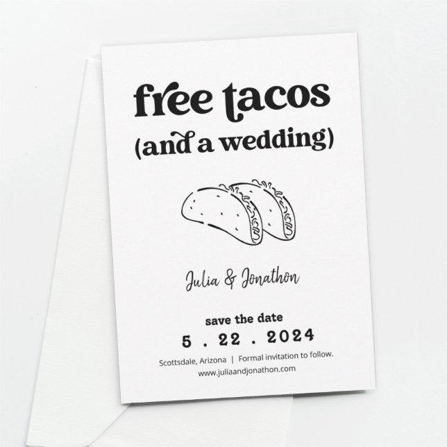 Free Tacos Funny Enregistrer la carte Date (Créateur téléchargé)