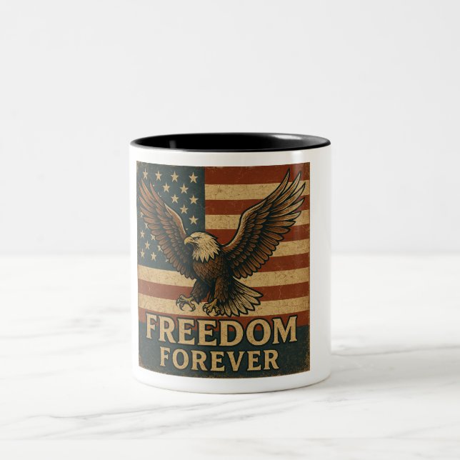 Freedom Forever - Mug de café d'aigle patriotique (Centre)
