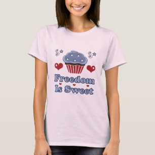 Freedom Is Sweet Patriotic Cupcake Organic T-shirt