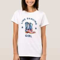 Freedom Weatern Country Line Dancing Girl T-shirt