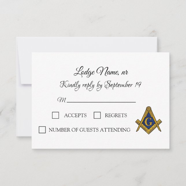 Freemason Masonry Masonic RSVP (Devant)