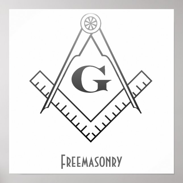 Freemasonry Square and Compass Poster (Devant)