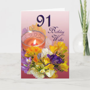 Freesias 91e anniversaire Voeux Carte de voeux