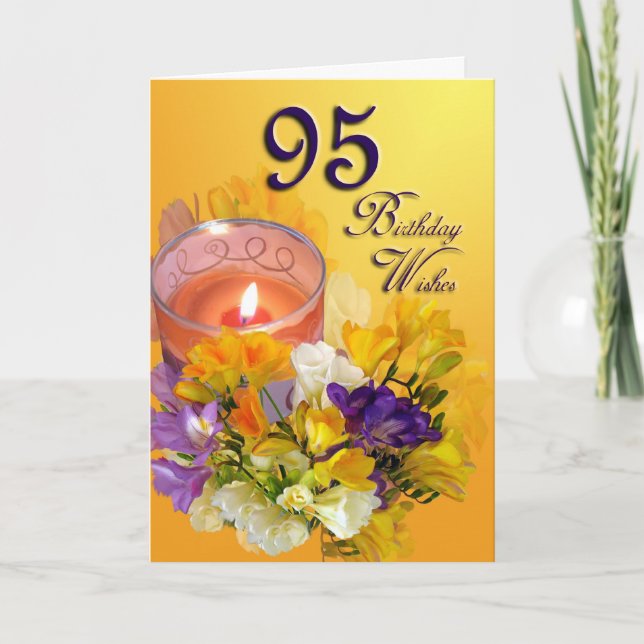 Freesias 95e anniversaire Voeux Carte de voeux (Devant)