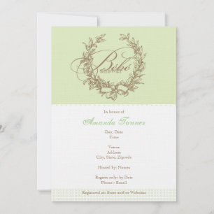 French Bebe Shower Invitation - Vert