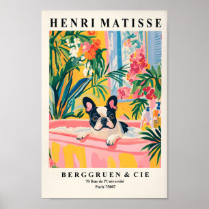 French Bulldog Dans La Baignoire, Drôle Poster De 