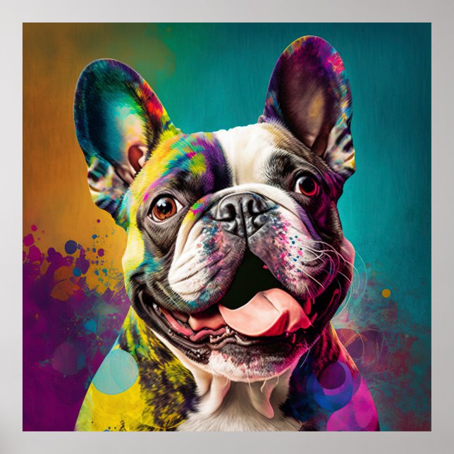 French Bulldog Hipster Dog Poster (Devant)