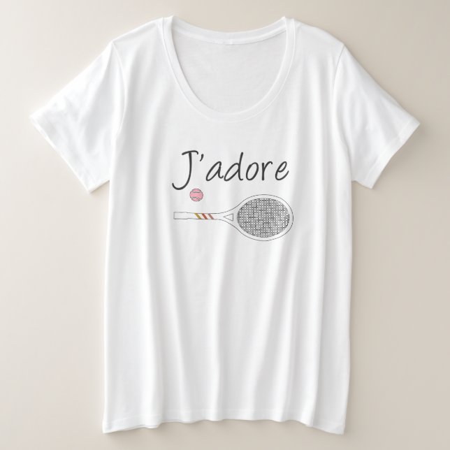 French Chic J'adore Tennis Player Design (Design devant)