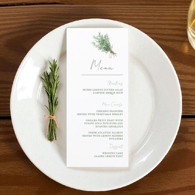 French Country Rosemary Sage Green Rustic Menu (Créateur téléchargé)