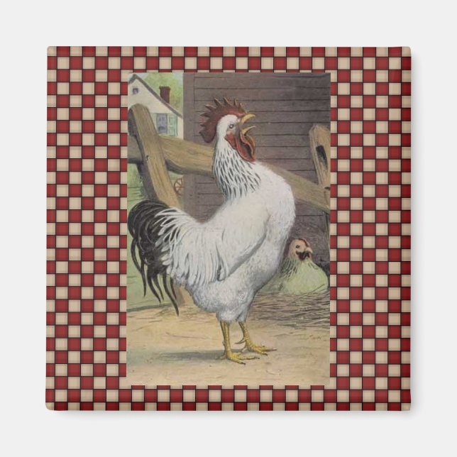 French Country Roster Hen Frigo Magnet (Devant)