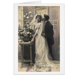 French Flirt - Carte postale Amour Romantique Vint