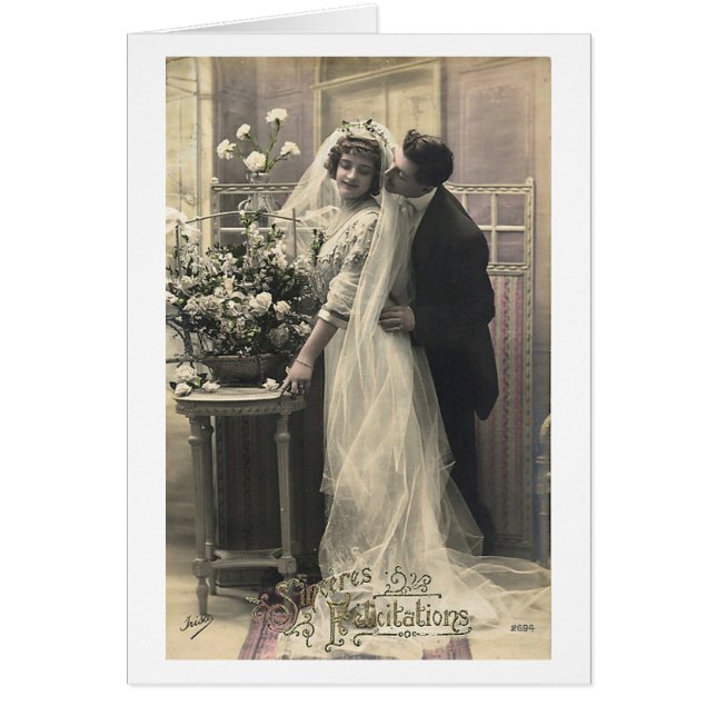 French Flirt - Carte postale Amour Romantique Vint (Devant)