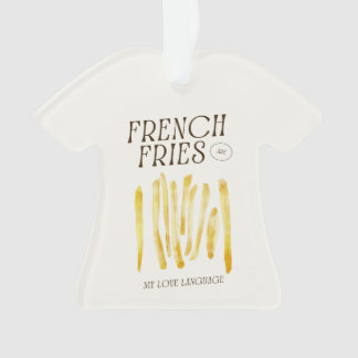 French Fries Love T-Shirt Shape Ornament