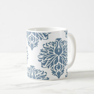 French Grey Elegant Damask Coffee Mug