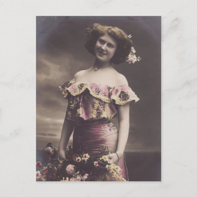 French Music Hall Belle Epoque Carte postale femme (Devant)