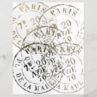 French Paris Postmark Vintage Collage