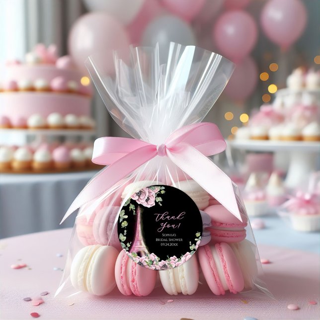 French Parisian Floral Thank You Stickers (Créateur téléchargé)