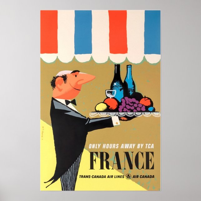 French Restaurant Art France Travel Poster Print T (Devant)