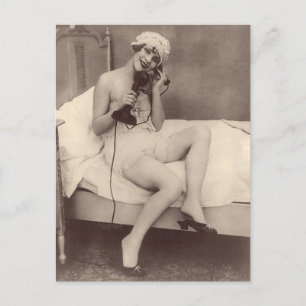 French Risqué Cute 1920's flapper girl Carte posta