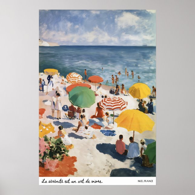 French Riviera Beach Poster Matisse Inspired (Devant)