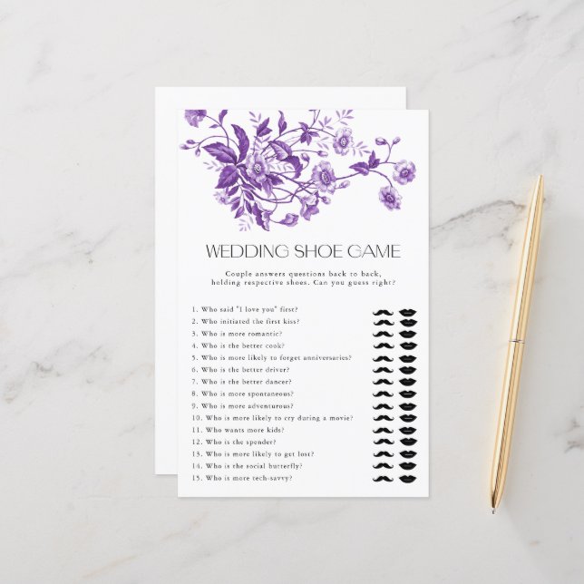 French Toile Floral Mariage Chaussure Jeu nuptiale (Devant/Arrière en situation)