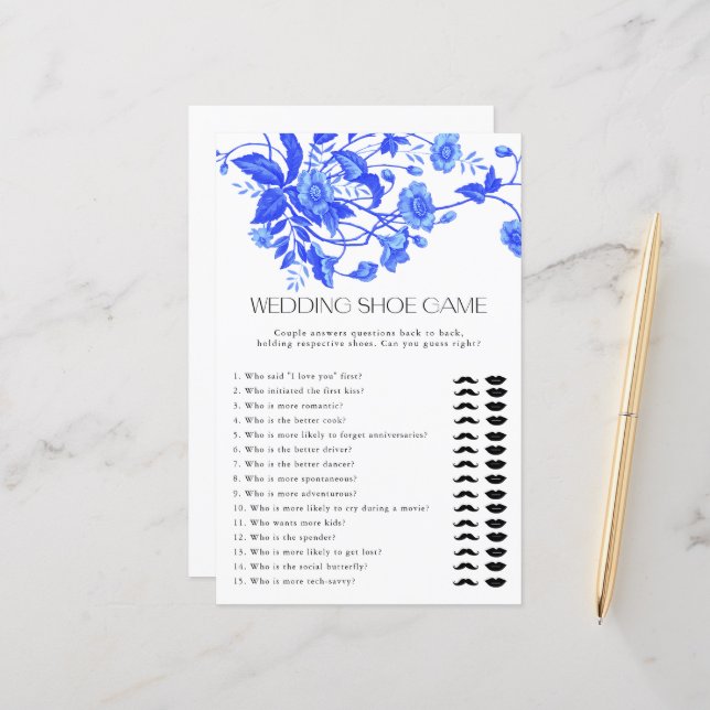 French Toile Floral Mariage Chaussure Jeu nuptiale (Devant/Arrière en situation)