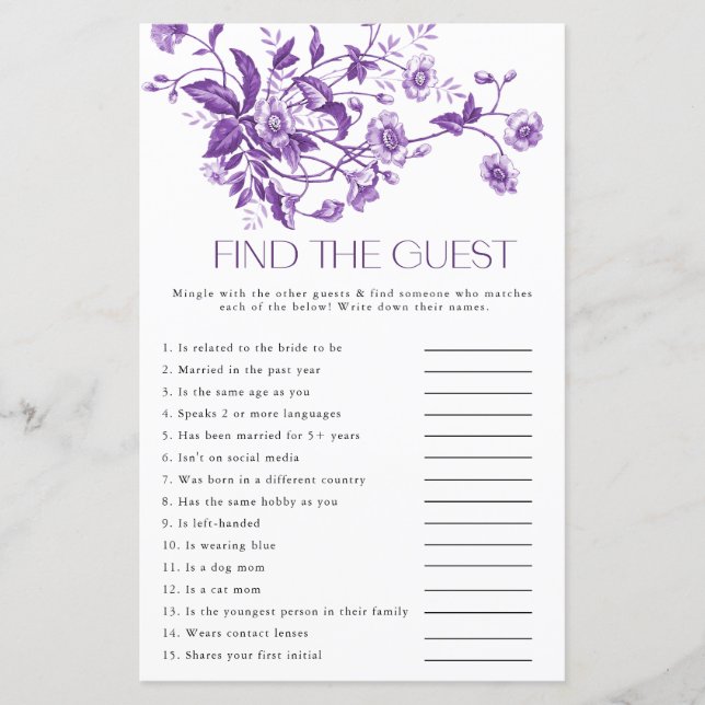 French Toile Floral Trouvez le jeu de mariée invit (Devant)