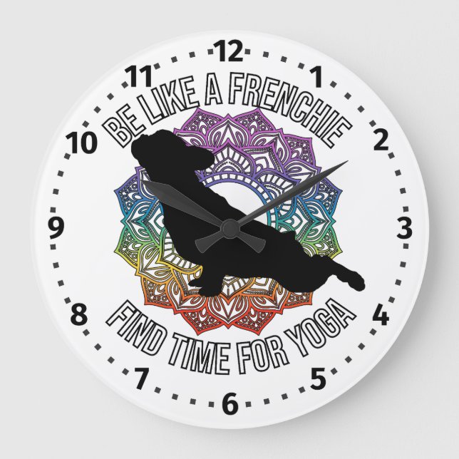 Frenchie do yoga horloge avec les chiffres (Recto)