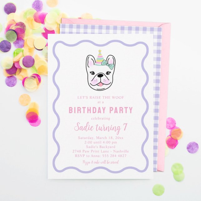 Frenchie Dog Invitation de fête d'anniversaire (Créateur téléchargé)