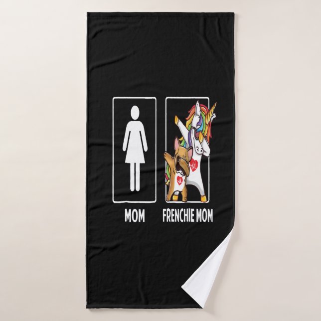 Frenchie Gift | Maman avec maman française unique (Serviette de bain)
