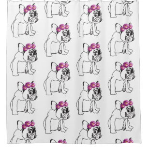 Frenchie mignon, rideau en douche de chiot de