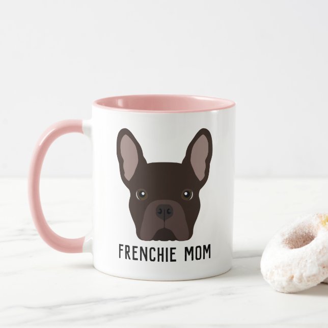 Frenchie Mom Brown French Bulldog Mug (Avec donut)