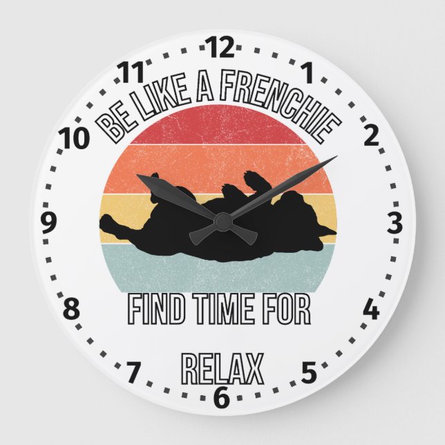 Frenchie relax horloge avec chiffres (Recto)