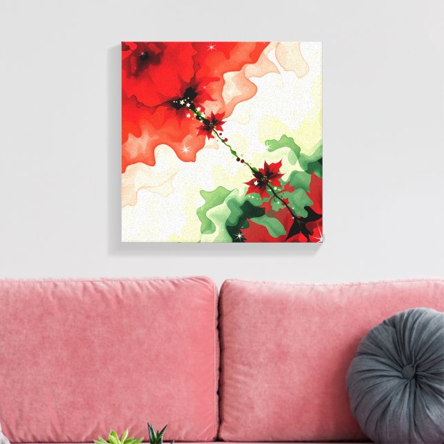 Fréquences de Fleur de Noël Toile Premium Envelopp (Insitu(Salon))