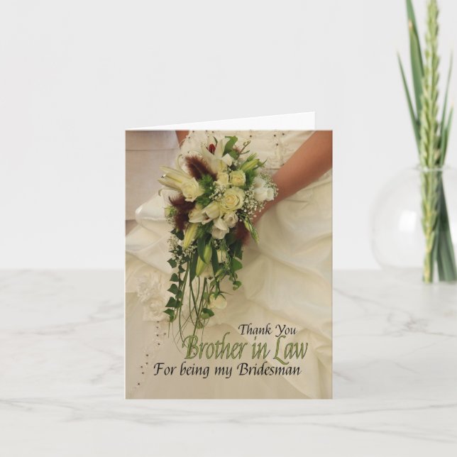 Frère en Droit Bridesman merci (Devant)