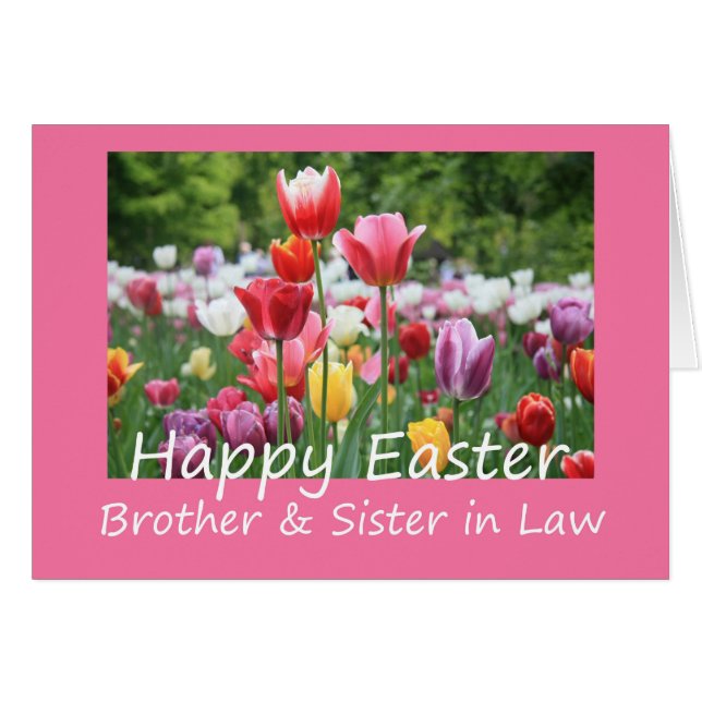 Frère et femme heureux Pâques (Devant horizontal)