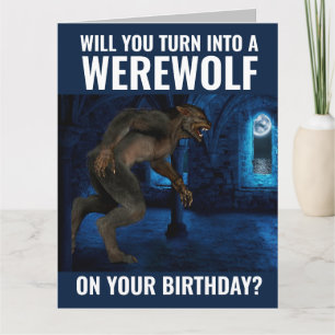 FRÈRE OU AMI AMI FUNNY WEREWOLF CARTE D'ANNIVERSAI