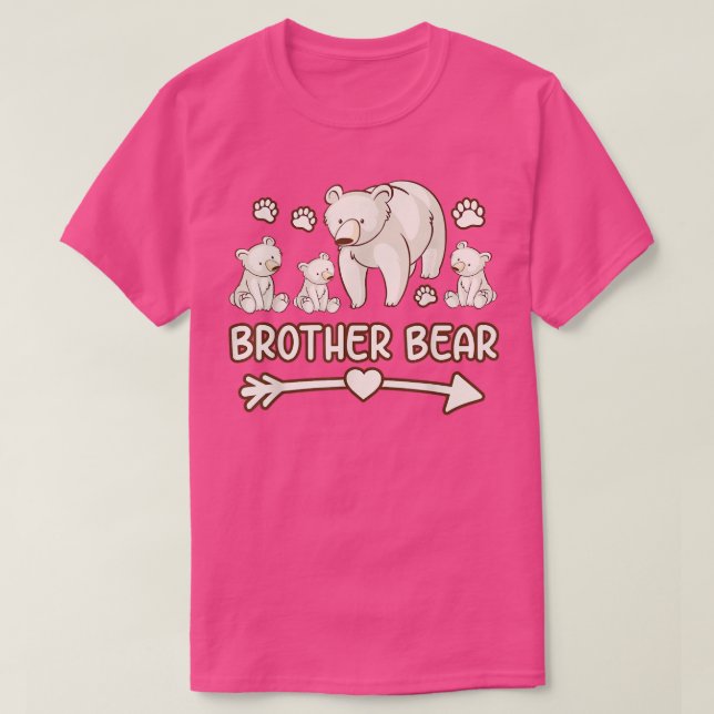 frère porter un tshirt 3 petits, frère ours tshirt (Design devant)