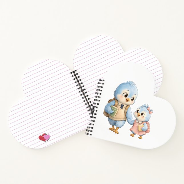 Frère Sœur Oiseau à coeur Cahier (Intérieur)